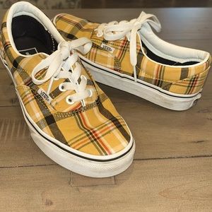 Vans Era Yellow Plaid Low Top Sz 4.5/Men 6/Women
